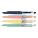 Milan Capsule Silver Espositore con 20 penne a sfera retrattili - Punta rotonda 1 mm - Inchiostro blu - Colori assortiti - immagine 2