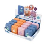 Milan Compact Fun Animals Espositore con 16 gomme da cancellare con spazzolino - Colori assortiti