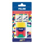 Milan Compact Mix Afilaborra - 2 gomme di ricambio - Lama di sicurezza in acciaio - Doppio foro per gomme normali e maxi - Colori assortiti
