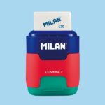 Milan Compact Mix Espositore con 24 temperamatite - Gomma a briciole - Contenitore integrato - Lama di sicurezza in acciaio - Colori assortiti - immagine 3