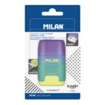 Milan Compact Sunset Temperamatite - Lama di sicurezza in acciaio - Doppio foro per matite normali e maxi - Colore turchese