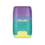 Milan Compact Sunset Temperamatite - Lama di sicurezza in acciaio - Doppio foro per matite normali e maxi - Colore turchese - immagine 2