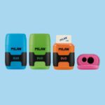 Milan Compact Touch Duo Temperamatite - 2 gomme di ricambio - Lama in acciaio di sicurezza - Colori assortiti - immagine 2