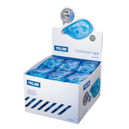 Milan Espositore con 36 nastri correttori - 5 mm x 8 m - Colore blu