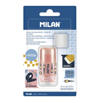 Milan Extension Swims Temperamatite - 1 gomma di ricambio - Lama di sicurezza in acciaio - Colori assortiti