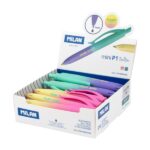 Milan Mini P1 Sunset Espositore con 24 penne a sfera retrattili - Punta rotonda 1 mm - Inchiostro blu - Colori assortiti