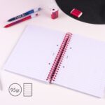 Milan Nata 624 Confezione da 3 quaderni A5 con spirale - Carta a righe da 7 mm - 80 fogli da 95 g - Copertina rigida - Colori assortiti - immagine 4