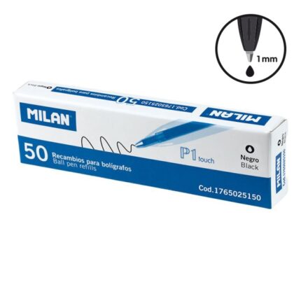 Milan P1 Touch Confezione da 50 ricambi - Punta da 1 mm - Colore nero