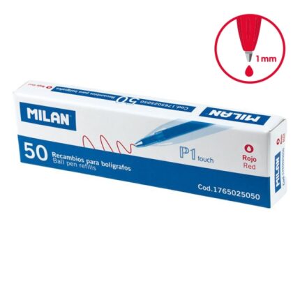 Milan P1 Touch Confezione da 50 ricariche - Punta da 1 mm - Colore rosso