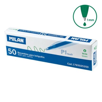Milan P1 Touch Confezione da 50 ricariche - Punta da 1 mm - Colore verde