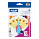 Milan Confezione da 12 pennarelli - Inchiostro a base d'acqua - Punta fine 2 mm - 154 mm - Colori assortiti
