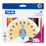 Milan Confezione da 18 pennarelli - Inchiostro a base d'acqua - Punta fine 2 mm - 154 mm - Colori assortiti