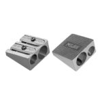 Milan Confezione da 2 temperamatite in alluminio senza serbatoio - 1 standard - 1 doppio per matite normali e maxi - Colore argento - immagine 3