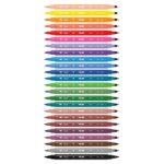 Milan Confezione da 24 pennarelli a doppia punta fine - Pennello - Scatola metallica - Punta fine 2 mm - Pennello da 0,5 a 4 mm - Colori assortiti - immagine 3