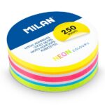 Milan Confezione da 250 Post-it - Colori Neon - Rotondi - 67 mm - Colori assortiti