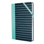 Milan Paperbook Stripes Taccuino medio - A quadretti - 208 fogli da 80 g - Chiusura elastica - Colore nero