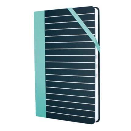 Milan Paperbook Stripes Taccuino medio - A quadretti - 208 fogli da 80 g - Chiusura elastica - Colore nero