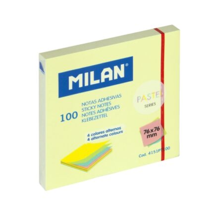 Milan Pastel Confezione da 100 foglietti adesivi - 76x76 mm - Colori pastello assortiti