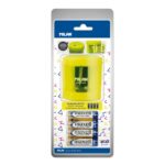 Milan Power-Sharp Acid Temperamatite elettrico - Batterie incluse - Serbatoio integrato - Lama di sicurezza in acciaio al carbonio - Colore giallo