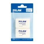 Milan Professional Soft 412 Confezione da 2 gomme da cancellare - a forma di briciola di pane - gomma sintetica - colore bianco