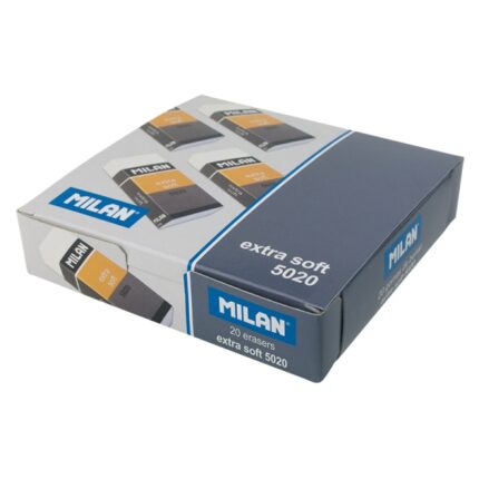 Milan Soft 5020 Gomme da cancellare per belle arti - Confezionate singolarmente - Colore bianco