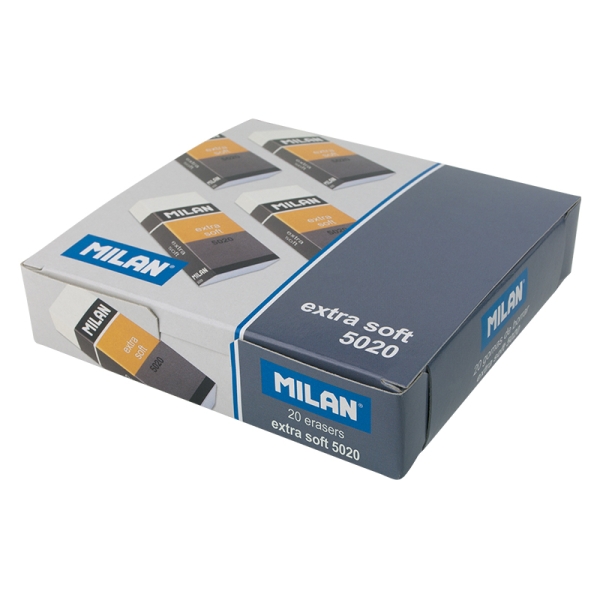 Milan Soft 5020 Gomme da cancellare per belle arti - Confezionate singolarmente - Colore bianco