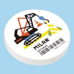 Milan Special Espositore con 26 gomme rotonde - a forma di briciola di pane - gomma sintetica - flessibile - colore bianco - immagine 2