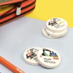 Milan Special Espositore con 26 gomme rotonde - a forma di briciola di pane - gomma sintetica - flessibile - colore bianco - immagine 4