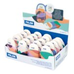 Milan The Fun 1012 Espositore con 24 gomme da cancellare con custodia - a forma di briciola di pane - gomma sintetica - ovali - colori assortiti