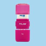 Milan Tri Acid Espositore con 16 temperamatite - Gomma triangolare - Serbatoio integrato - Lama di sicurezza in acciaio - Colori assortiti - immagine 3