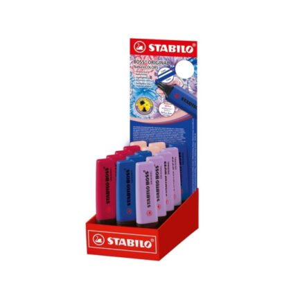 Stabilo Boss Naturecolors Wildflower Edition Espositore con 15 pennarelli - Tratto tra 2 e 5 mm - Inchiostro a base d'acqua - Colori blu marino