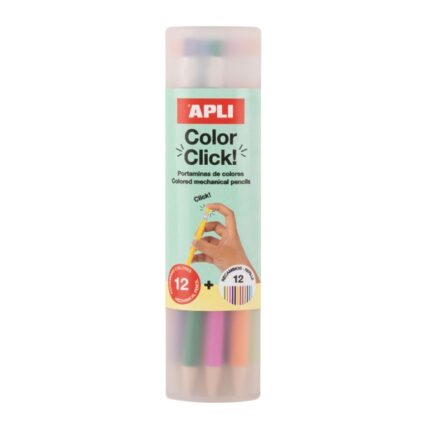 Apli Color Clik Confezione da 12 portamine con mine colorate da 2