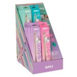 Apli Infinite Pencil Nordik Espositore con 20 confezioni di matite Infinito HB + mina di ricambio + cappuccio protettivo - Per scrivere fino a 16 km - Colori assortiti
