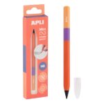 Espositore Apli Mini Infinite Pencil con 20 confezioni di mini matite infinite HB + mina di ricambio + cappuccio protettivo - Per scrivere fino a 16 km - Colori assortiti tricolori - immagine 3