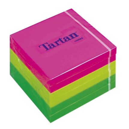 Tartan 7676N Confezione da 6 blocchi da 100 foglietti adesivi riposizionabili 76x76 mm - 100% PEFC - Colori assortiti