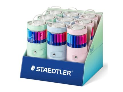 Staedtler Triplus Color 323 Espositore con 9 confezioni arrotolabili da 20 pennarelli - Tratto di circa 1 mm - Inchiostro a base d'acqua - 97% di plastica riciclata - Colori assortiti