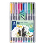 Staedtler Triplus Fineliner 334 Confezione da 10 pennarelli a punta fine - Tratto circa 0