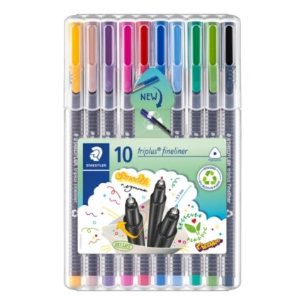 Staedtler Triplus Fineliner 334 Confezione da 10 pennarelli a punta fine - Tratto circa 0