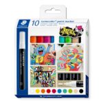 Staedtler Lumocolor 349 Confezione da 10 pennarelli acrilici permanenti - Tratto di circa 2