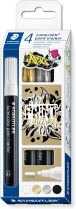 Staedtler Lumocolor 349 Confezione da 4 pennarelli acrilici permanenti - Tratto 2