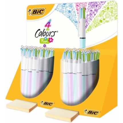 Bic 4 Colours Fun Espositore con 40 penne a sfera retrattili - Punta media da 1