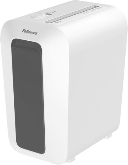 Fellowes LX65 Distruggidocumenti manuale a taglio a particelle P-4 - Distrugge fino a 10 fogli - Cestino da 22 L - Colore bianco