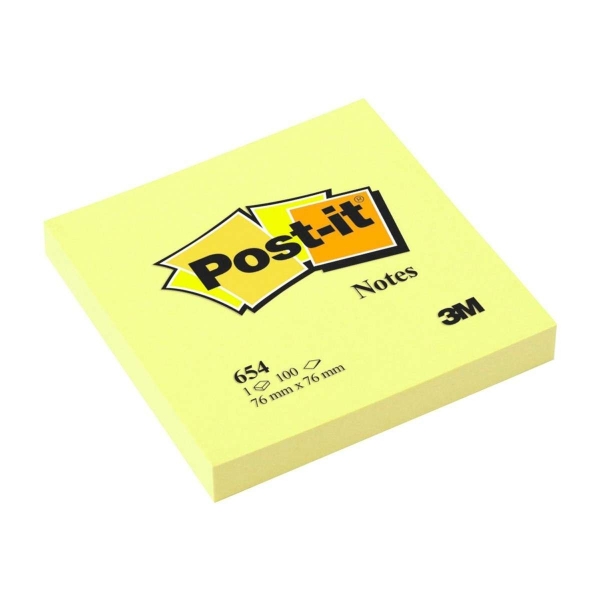 Post-it Blocco da 100 foglietti adesivi rimovibili Canary Yellow 76x76 mm - Carta con certificazione PEFC - 7100103157 - Colore giallo chiaro