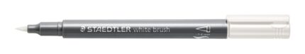Staedtler Metallic Brush Pennarello a punta pennello - Tratto 1 - 6 mm circa - Inchiostro a base d'acqua - Colore bianco