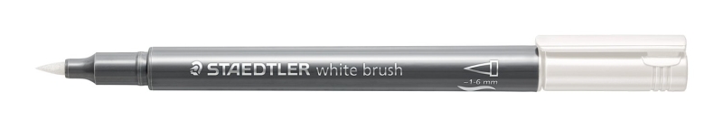 Staedtler Metallic Brush Pennarello a punta pennello - Tratto 1 - 6 mm circa - Inchiostro a base d'acqua - Colore bianco