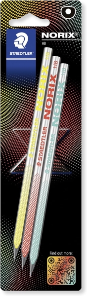 Staedtler Norix Confezione da 3 matite di grafite HB - Legno nero - Design intelligente