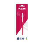 Milan P1 Nata® 624 Penna a sfera retrattile - Punta tonda 1 mm - Inchiostro blu - Corpo rosa/bianco