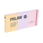 Milan Pastel Confezione con 3 blocchi da 100 foglietti adesivi rimovibili 38x50 mm - Colori pastello assortiti