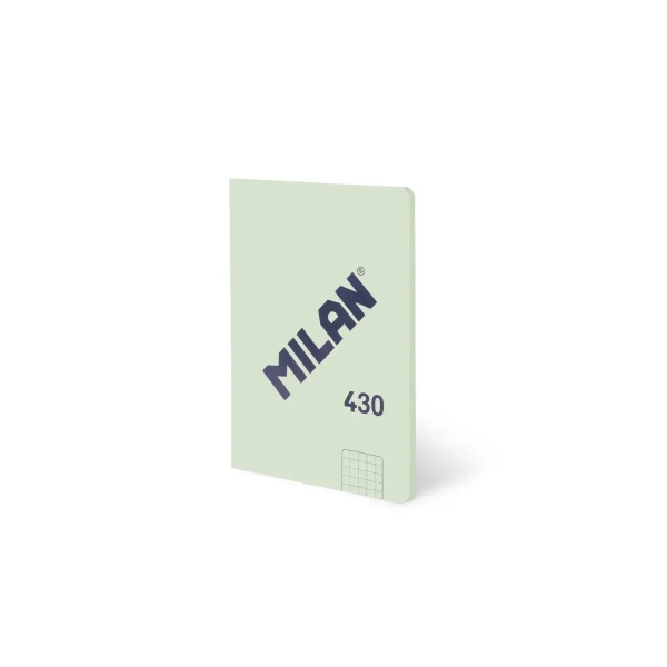 Milan 430 Taccuino rilegato Formato A6 Quadretti 5x5 - 48 fogli da 95 g/m² - Microperforato - Copertina morbida - Colore verde