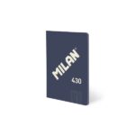 Milan 430 Taccuino rilegato Formato A5 Quadretti 5x5 - 48 fogli da 95 g/m² - Microperforato - Copertina morbida - Colore blu